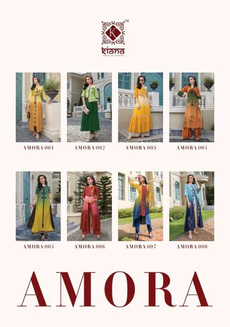 Kiana Amora Fancy Elegant Latest Designer Heavy Casual Wear Kurti With Bottom Collection
